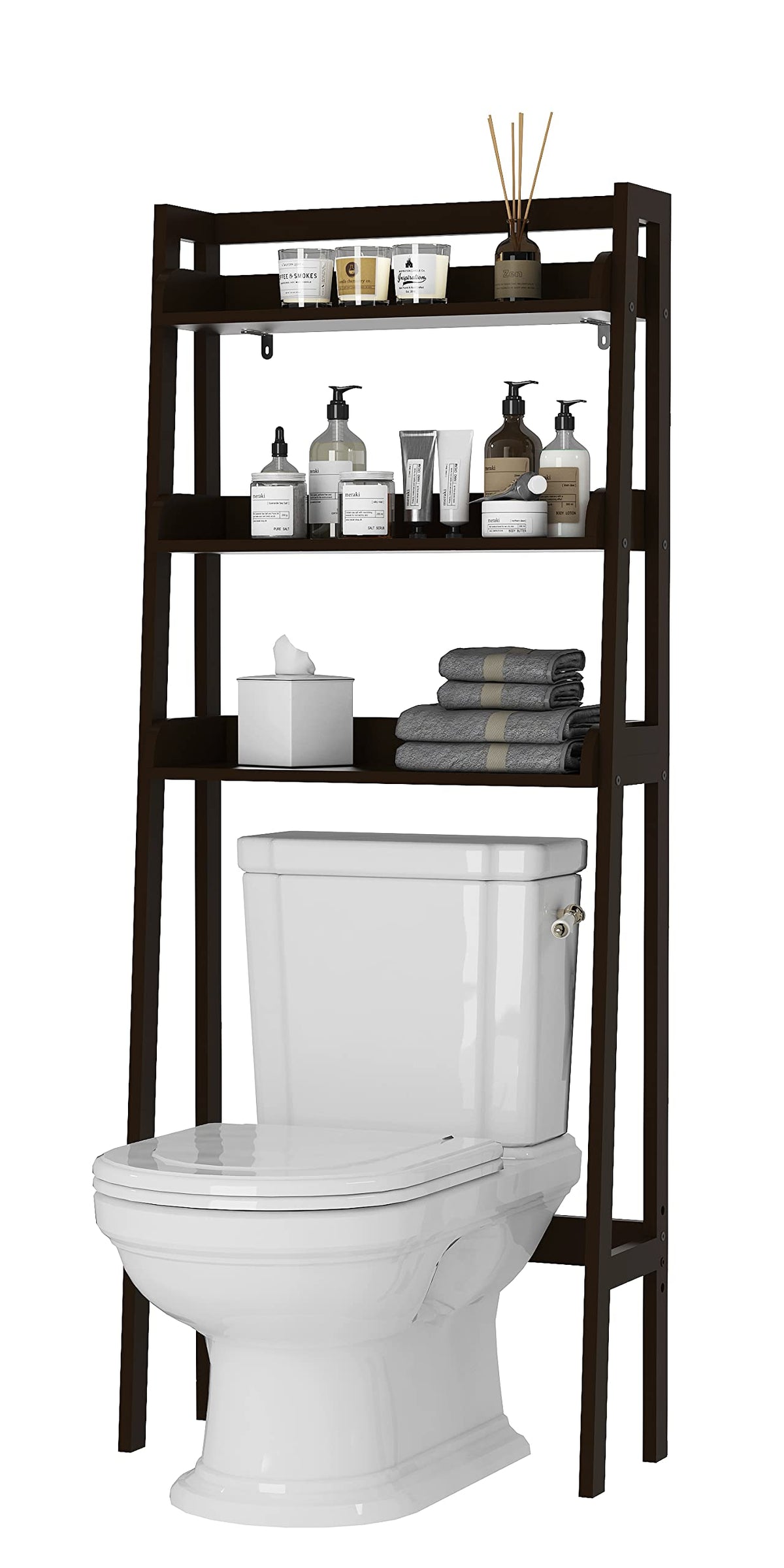 3-Tier Espresso Wood Bathroom Organizer S13242