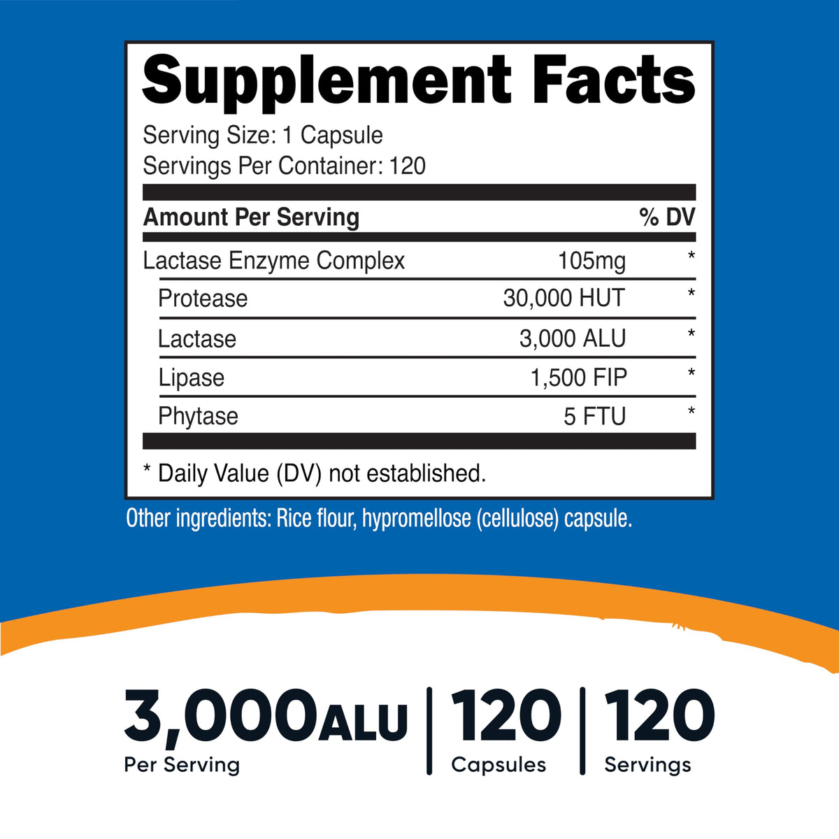 Lactase Enzyme Complex 120 Capsules Gluten-Free R761