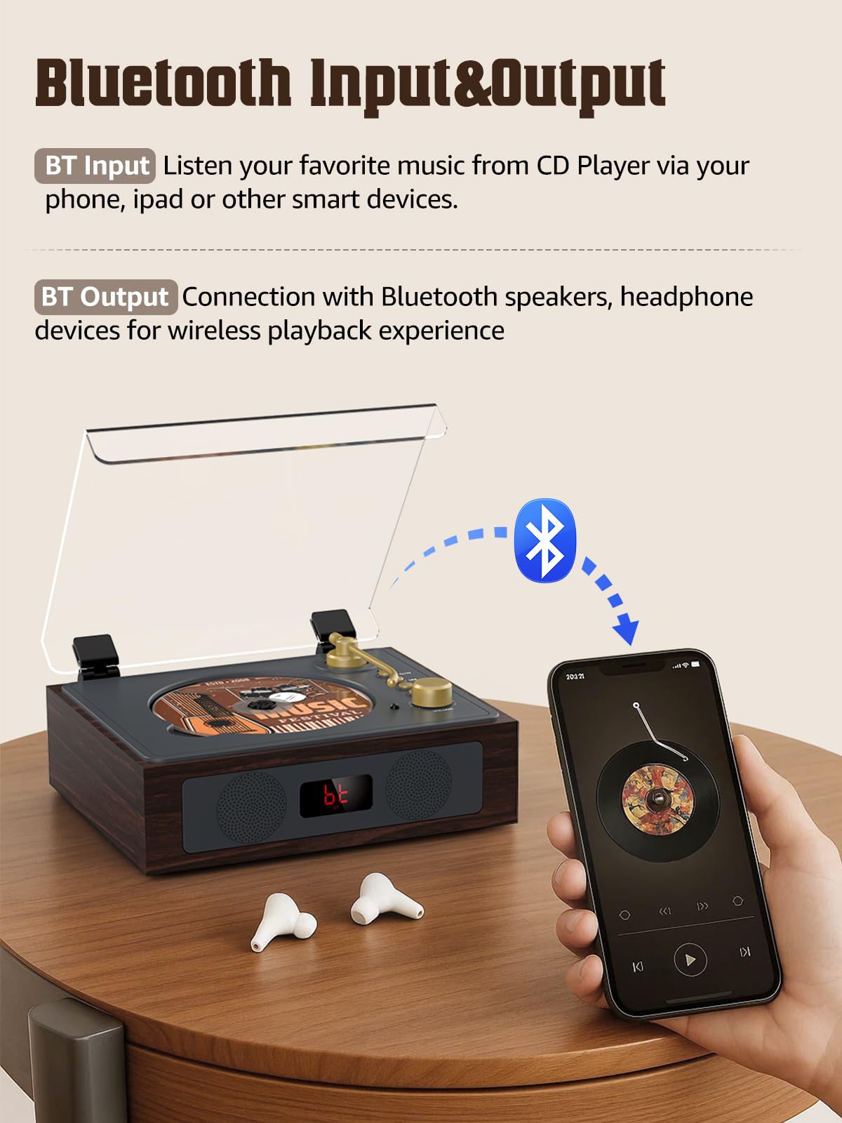 Portable CD Player with Built-in Speakers Bluetooth M89600
