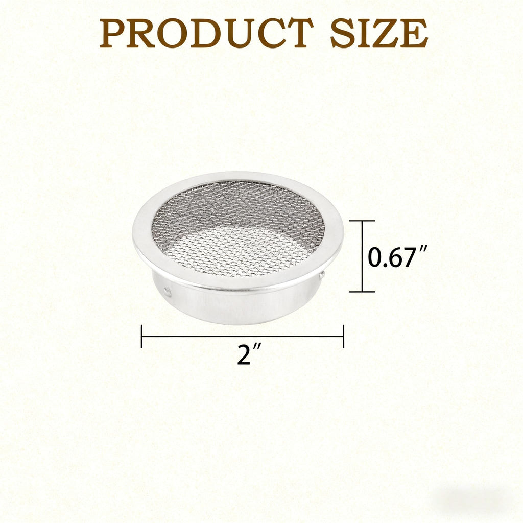 2 Inch Round Open Screen Vent Aluminum Mill Finish 8 Pack N86782
