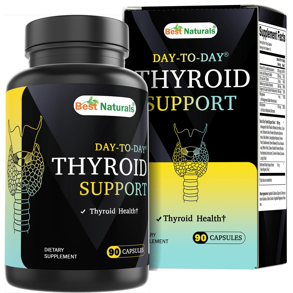 90 Vegetable Capsules Thyroid Support Supplement I329