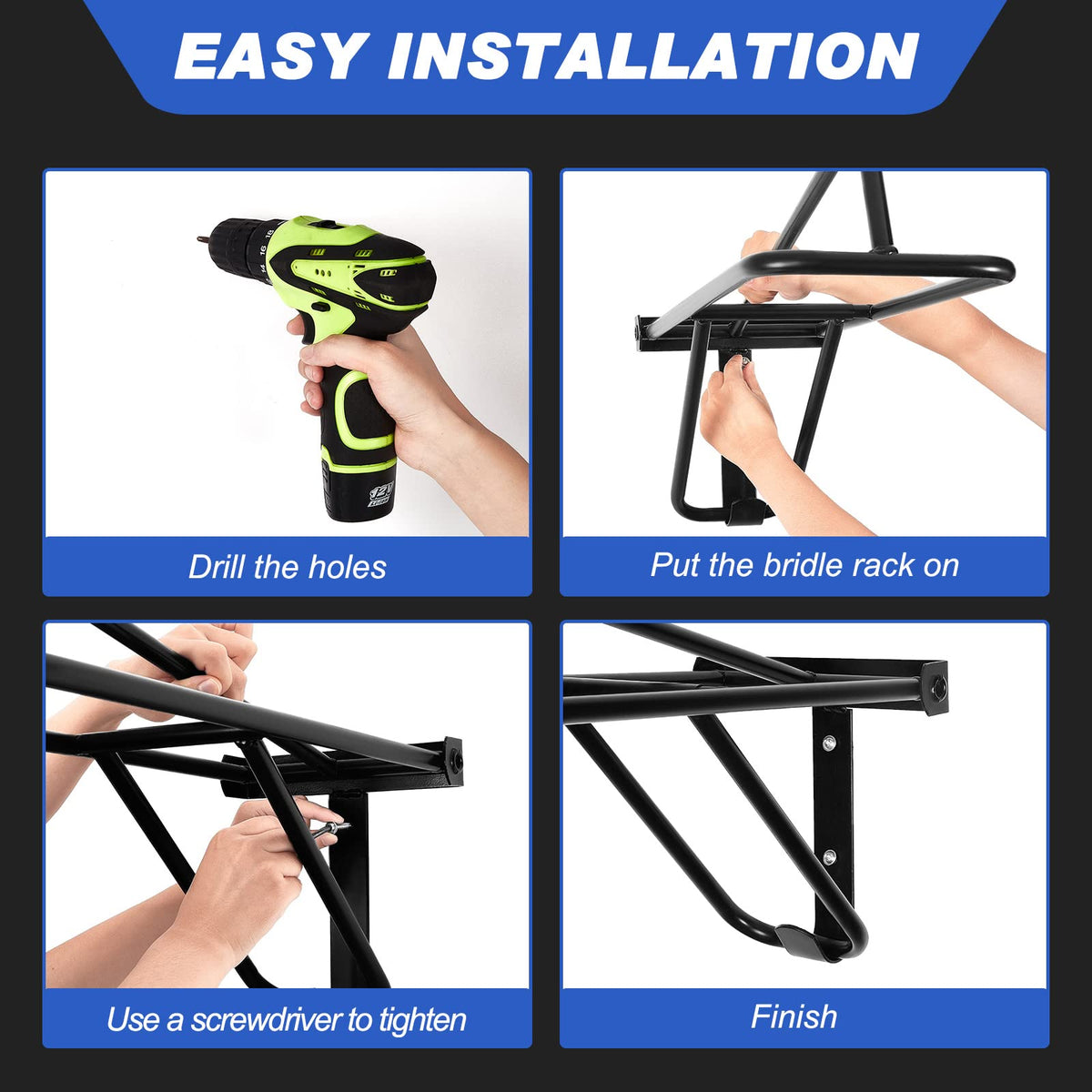 2 Pieces Portable Folding Saddle Rack N657