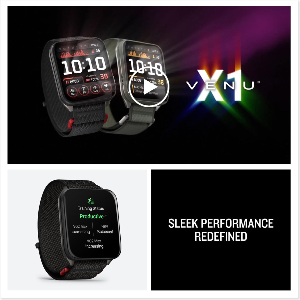 Black 51mm Smartwatch U2993