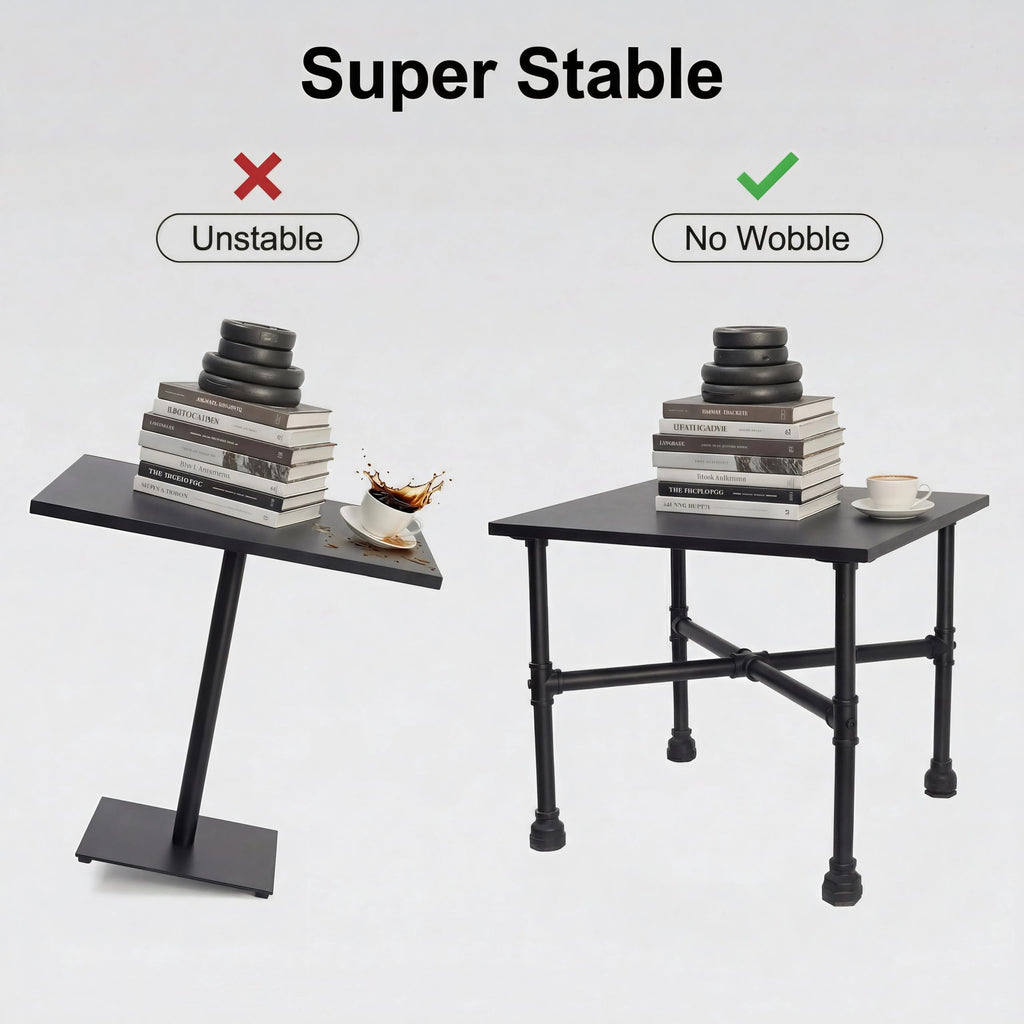 Black Industrial Pipe Table Leg Set W65382