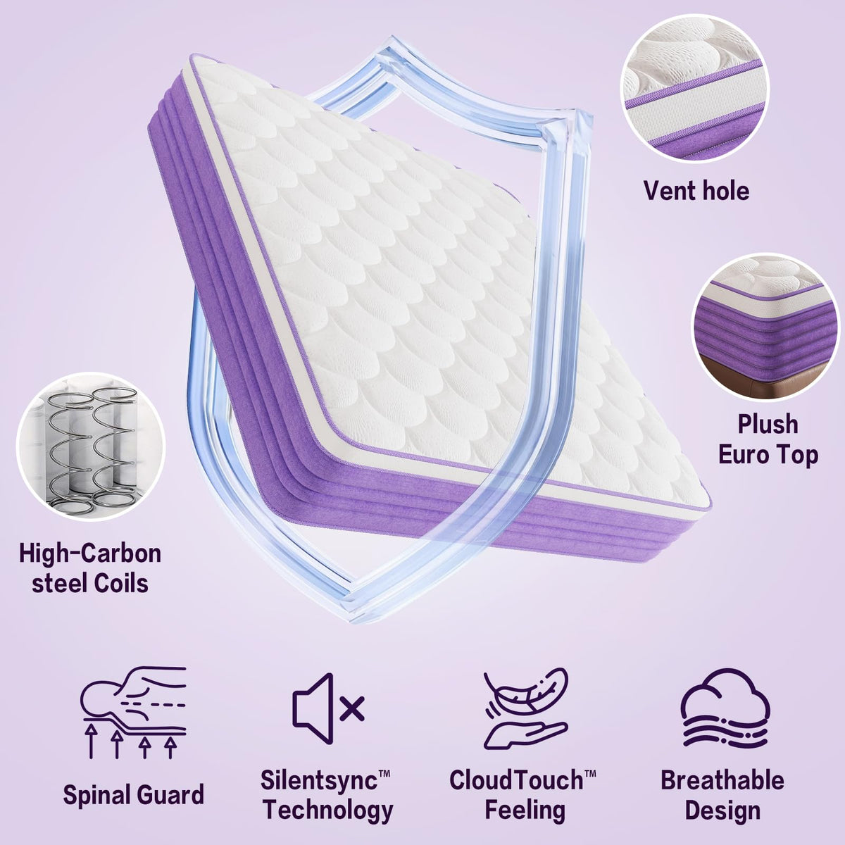 Queen 12 Inch Hybrid Mattress H66860