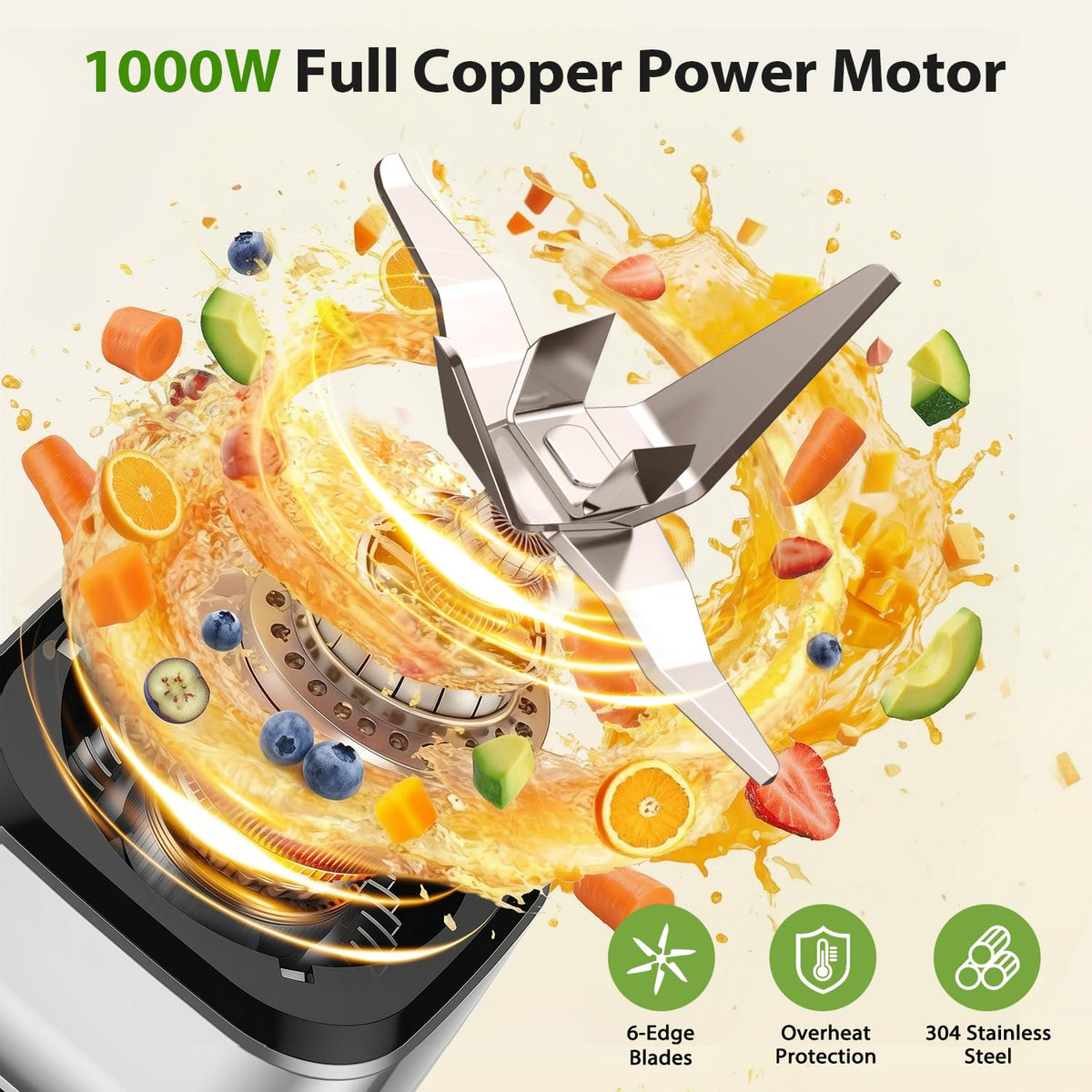 1000W 4 in 1 Blender Food Processor Combo Y886