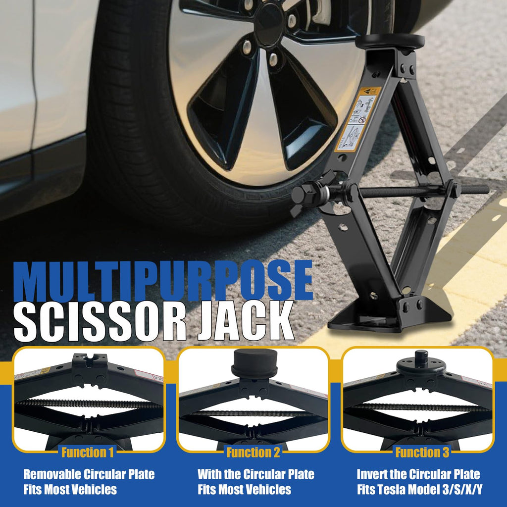 3 Ton Scissor Jack with Rubber Jack Pad I533