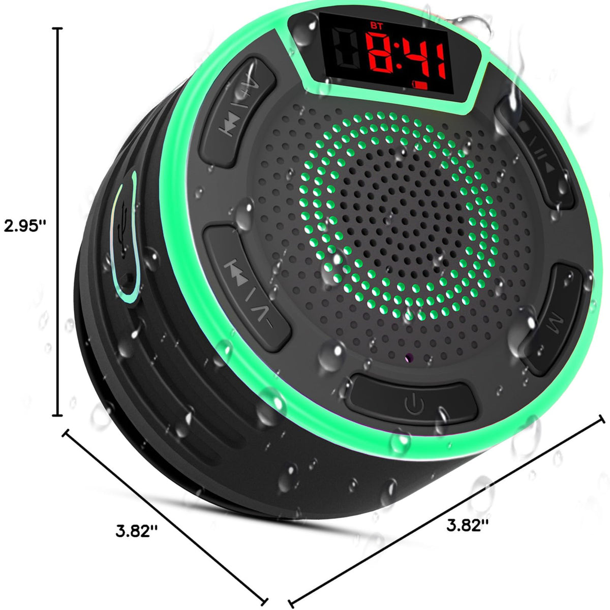 IPX7 Waterproof Portable Bluetooth Speaker with Suction Cup B6115