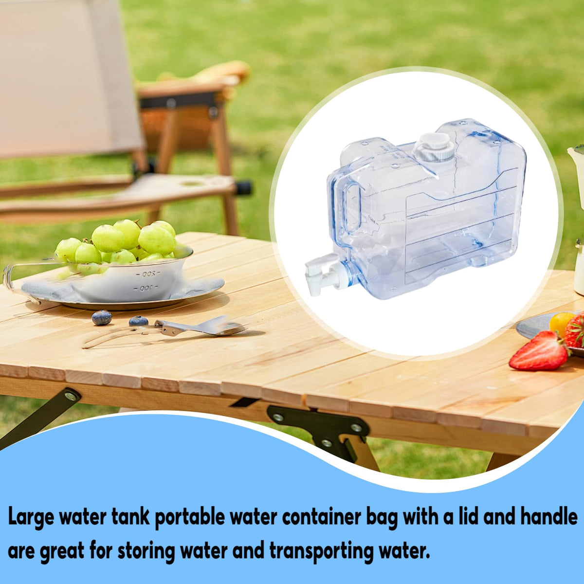 5.7L Portable Water Container with Lid and Handle N263