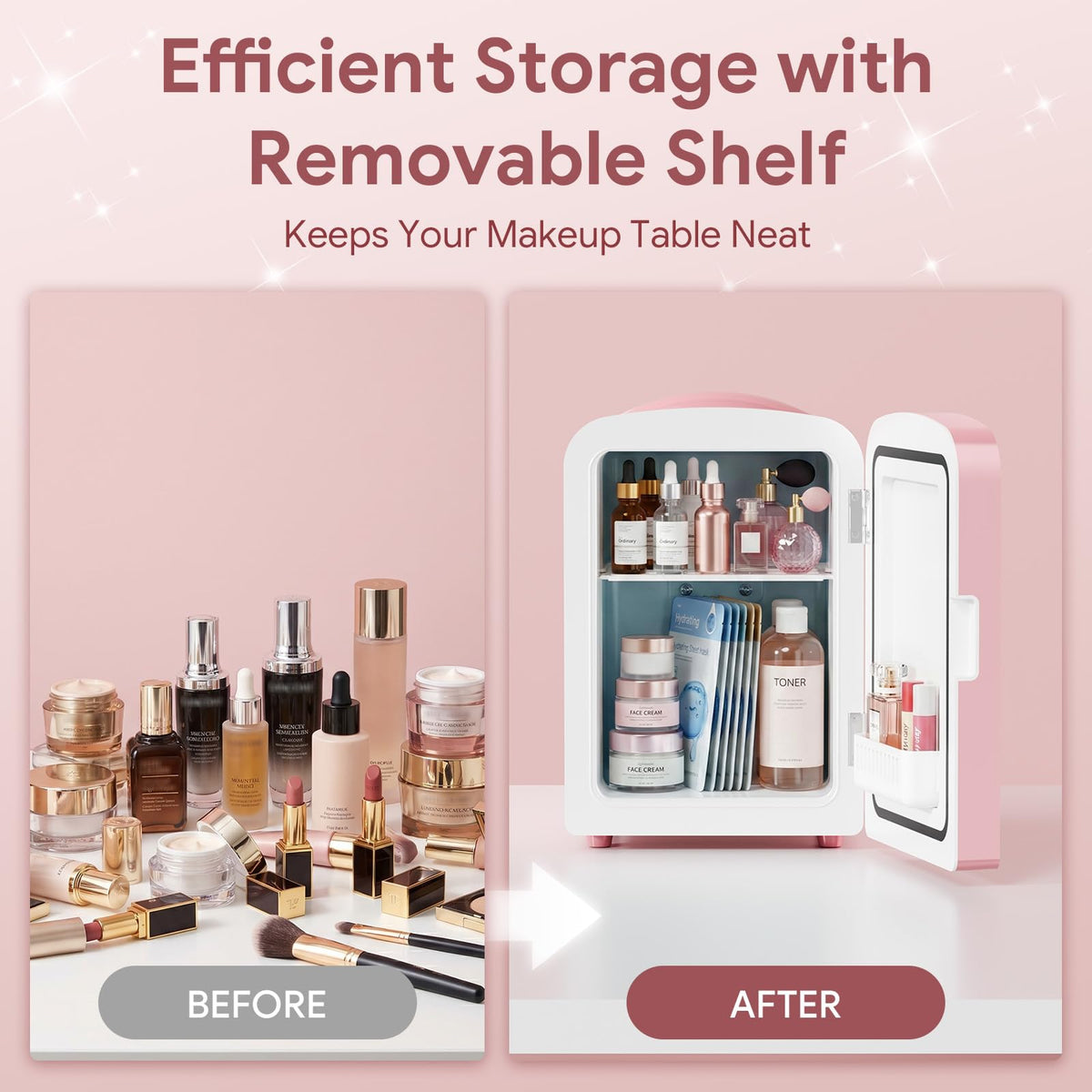 4L Mini Skincare Fridge with LED Mirror T9853