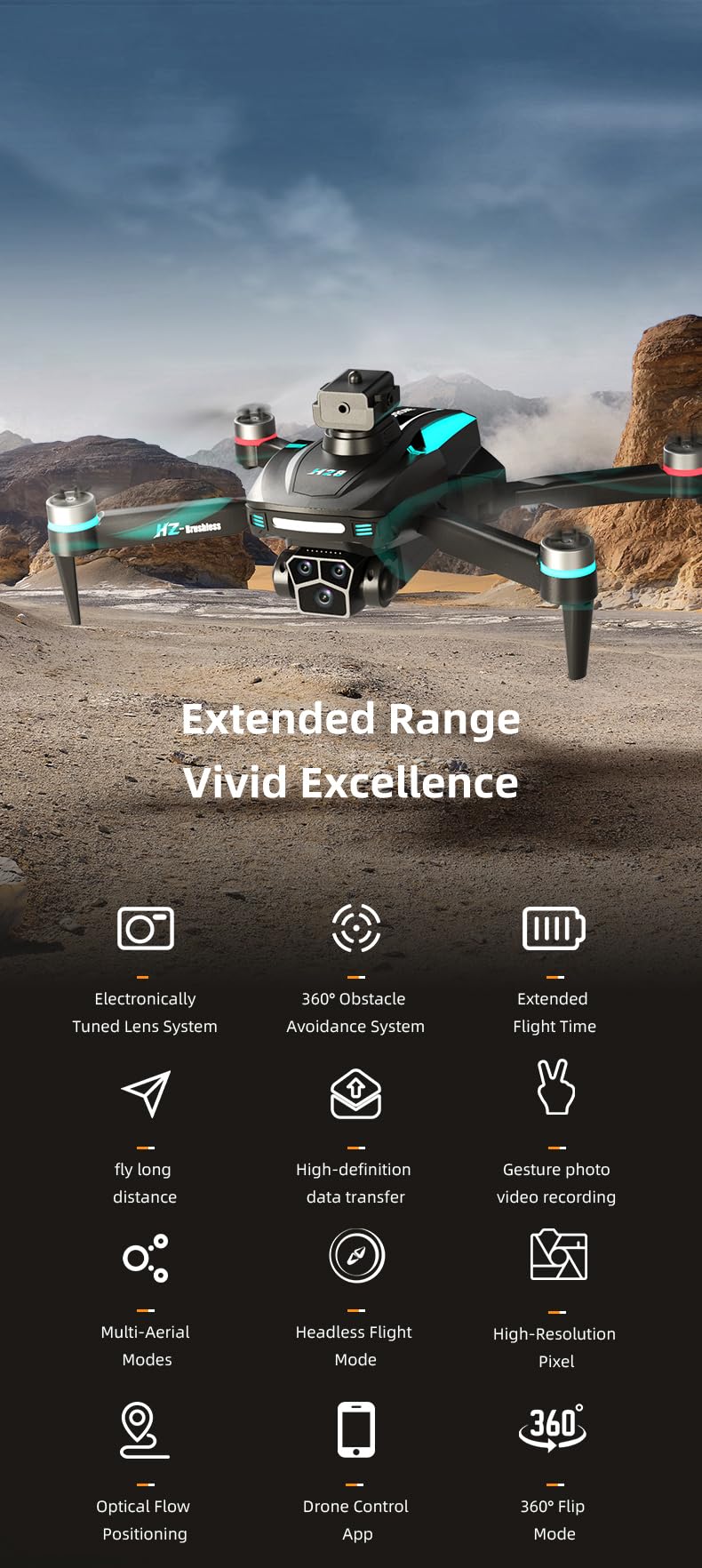 Foldable 1080P Camera Drone with 2 Batteries X369