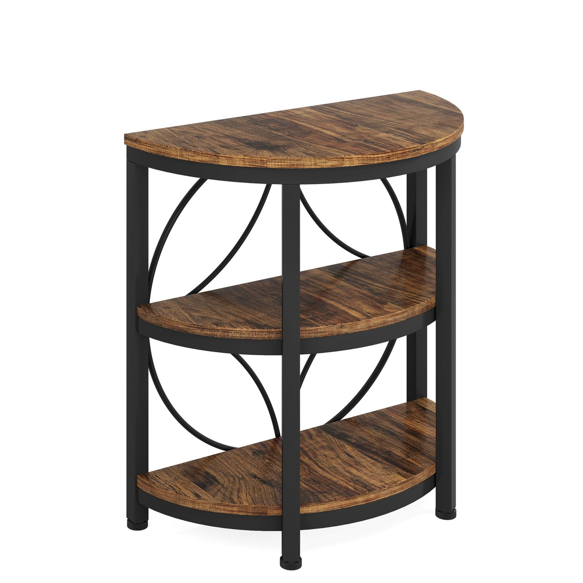 Half Round 3-Tier Metal End Table O932