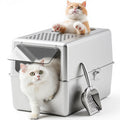 Enclosed Stainless Steel Cat Litter Box with Lid Y5228