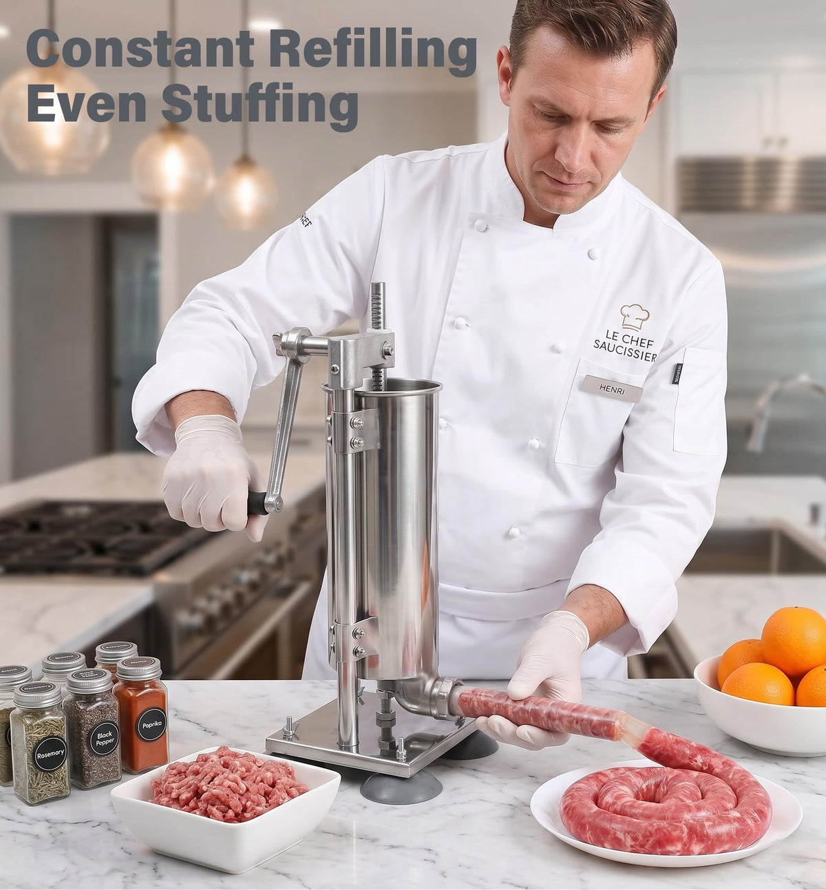 3L Manual Sausage Stuffer Machine 304 Stainless Steel F150