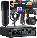 2x2 USB Audio Interface Recording Bundle with Condenser Mic, Headphones, Shockmount, XLR Cable B949416