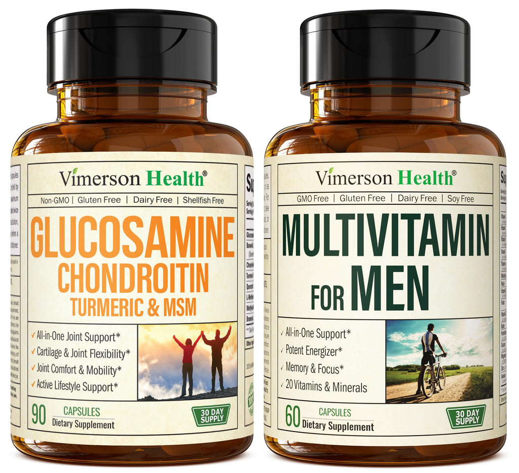 Glucosamine Chondroitin Turmeric MSM Men's Multivitamin Supplement Bundle U726488