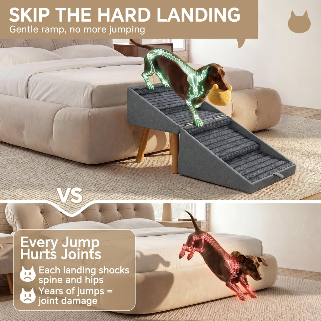 2-in-1 Wooden Pet Stairs & Ottoman S544641