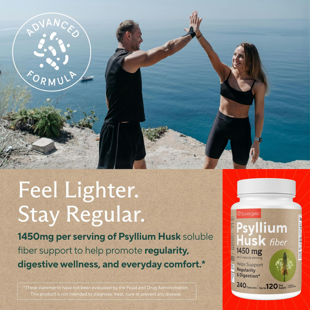 Psyllium Husk Fiber Supplement 1450mg 240 Capsules G18591