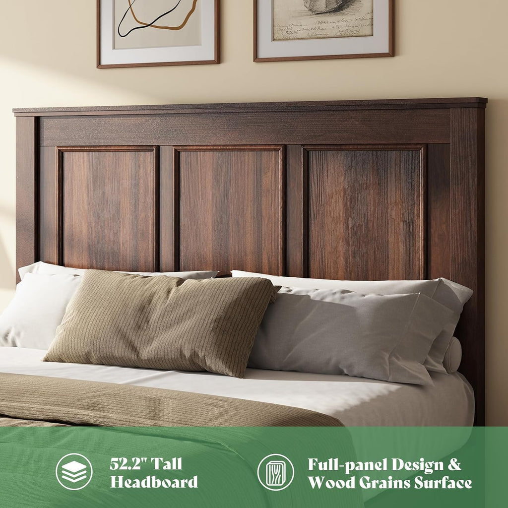 52.2" Full Size Farmhouse Bed Frame with Headboard Y769