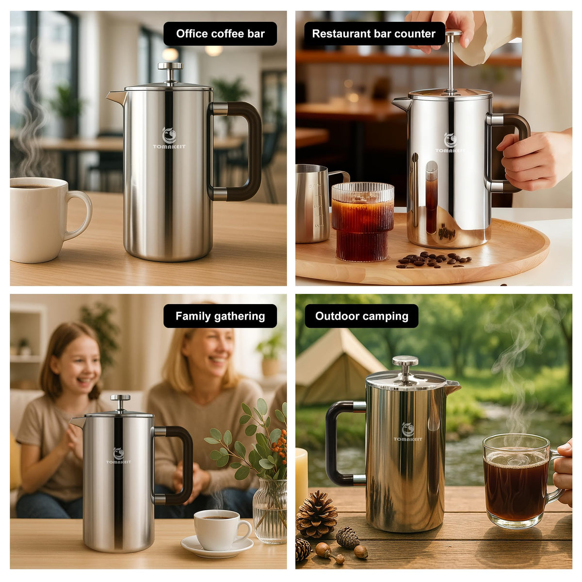1L Stainless Steel French Press Coffee Maker G20125