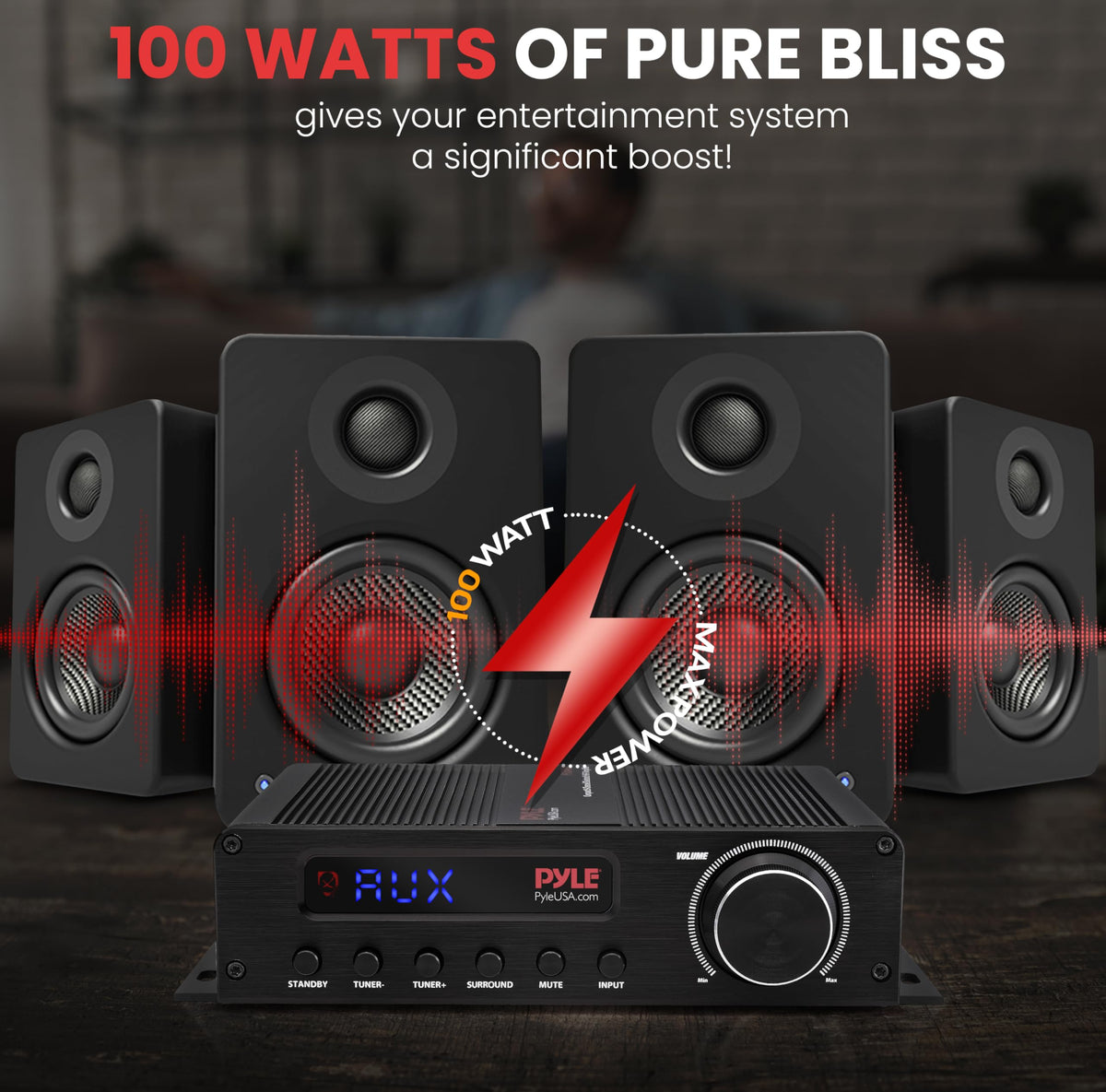 100W 5 Channel Bluetooth Home Theater Audio Amplifier Q118747