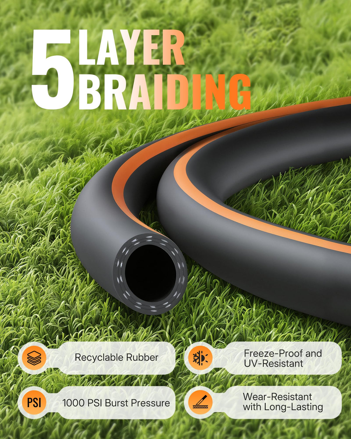 Heavy Duty Rubber Garden Hose 50FT x 3/4" M6450
