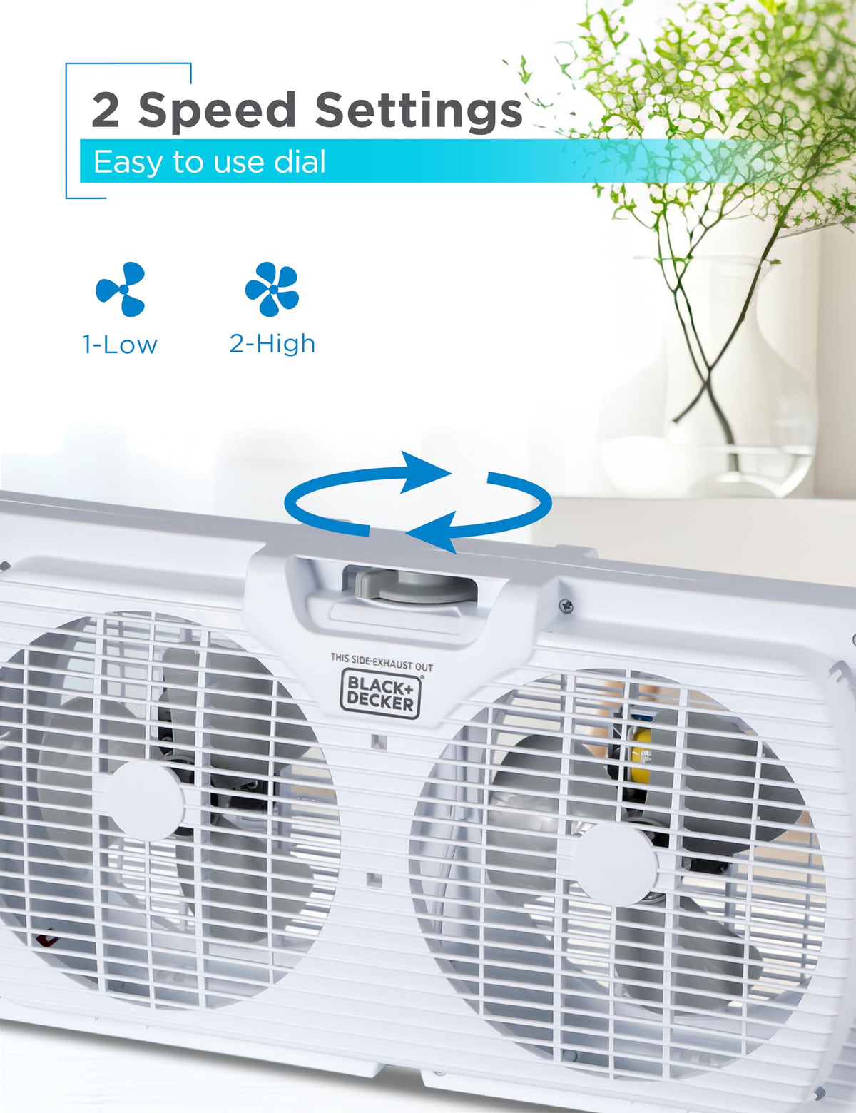 9" Dual Window Fan with 2 Speed Settings A209060