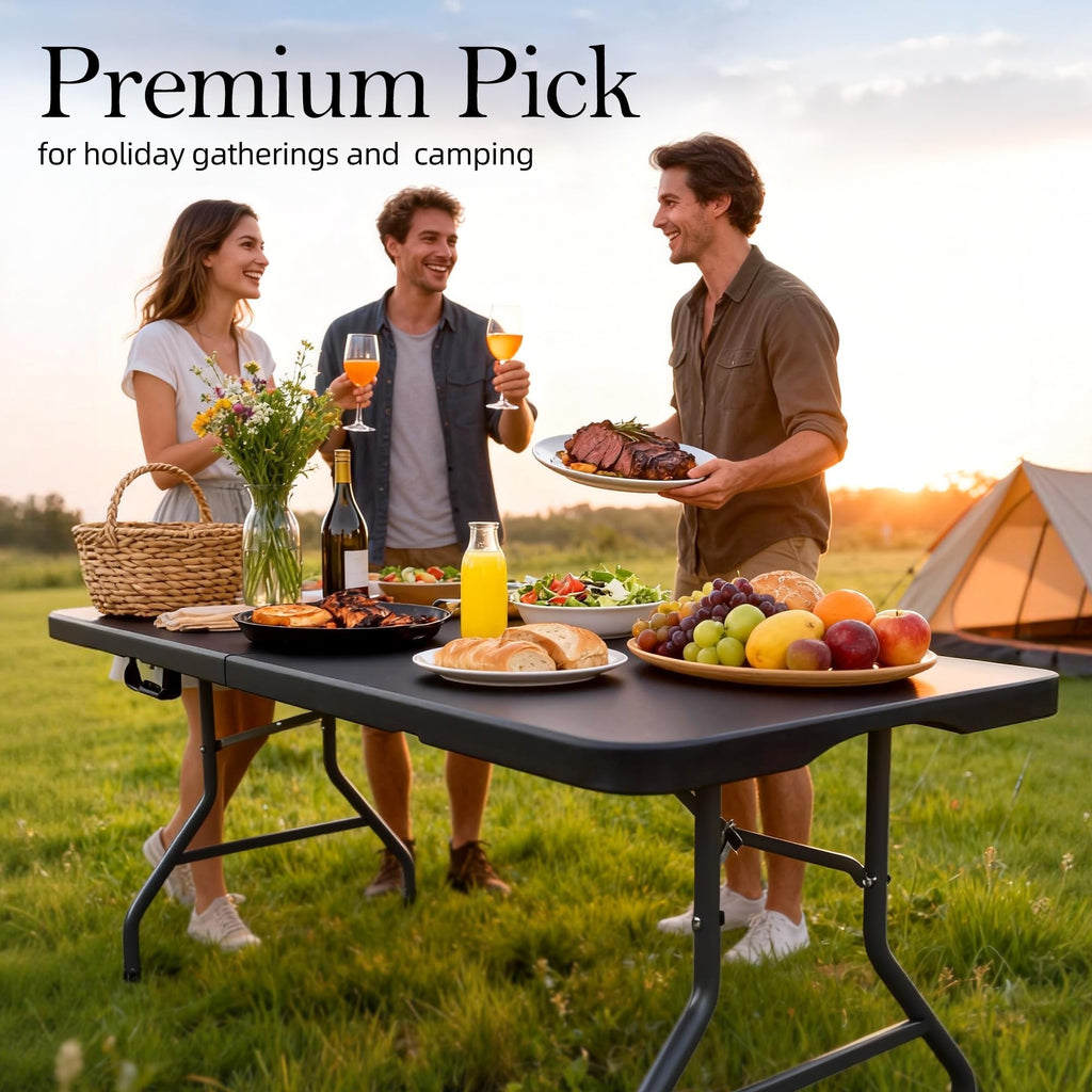 6FT Heavy Duty Foldable Plastic Table Y396213