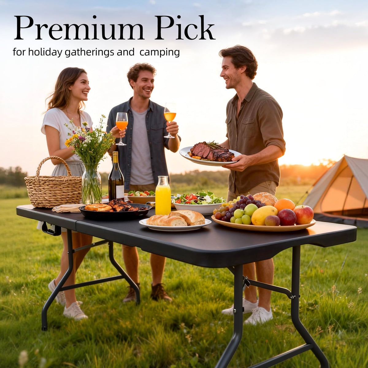 6FT Heavy Duty Foldable Plastic Table Y396213
