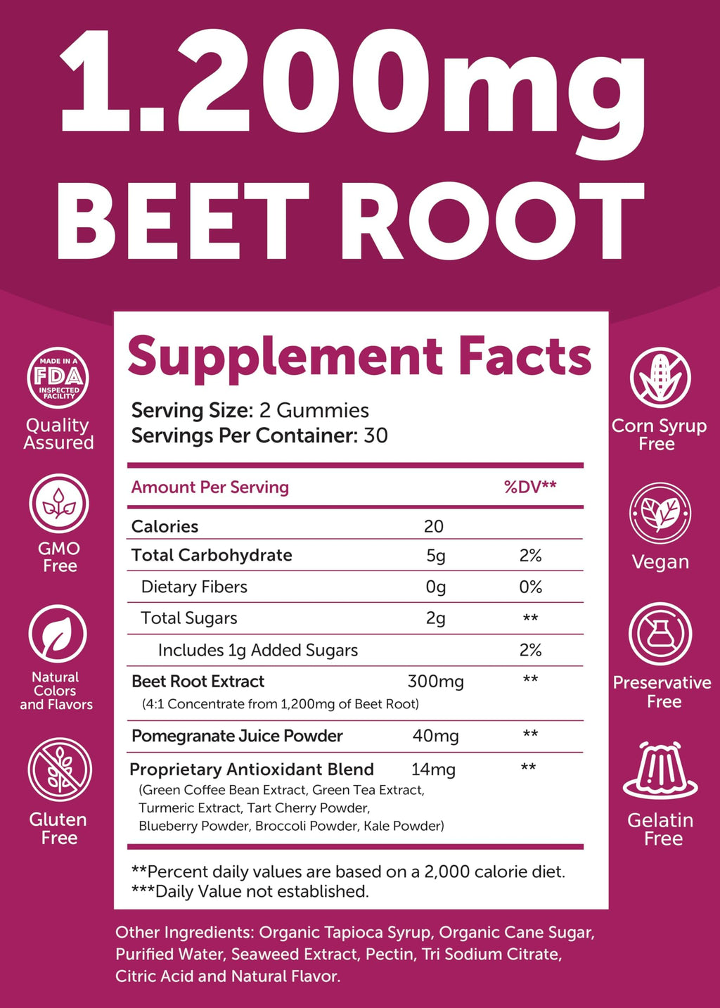 Beet Root Vitamin E C Gummies H1971