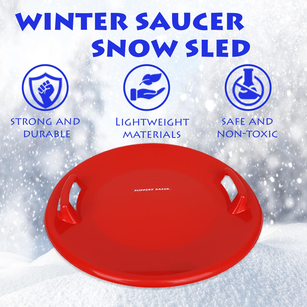 Heavy-Duty Cold Resistant Plastic Snow Sled with Handles F72132