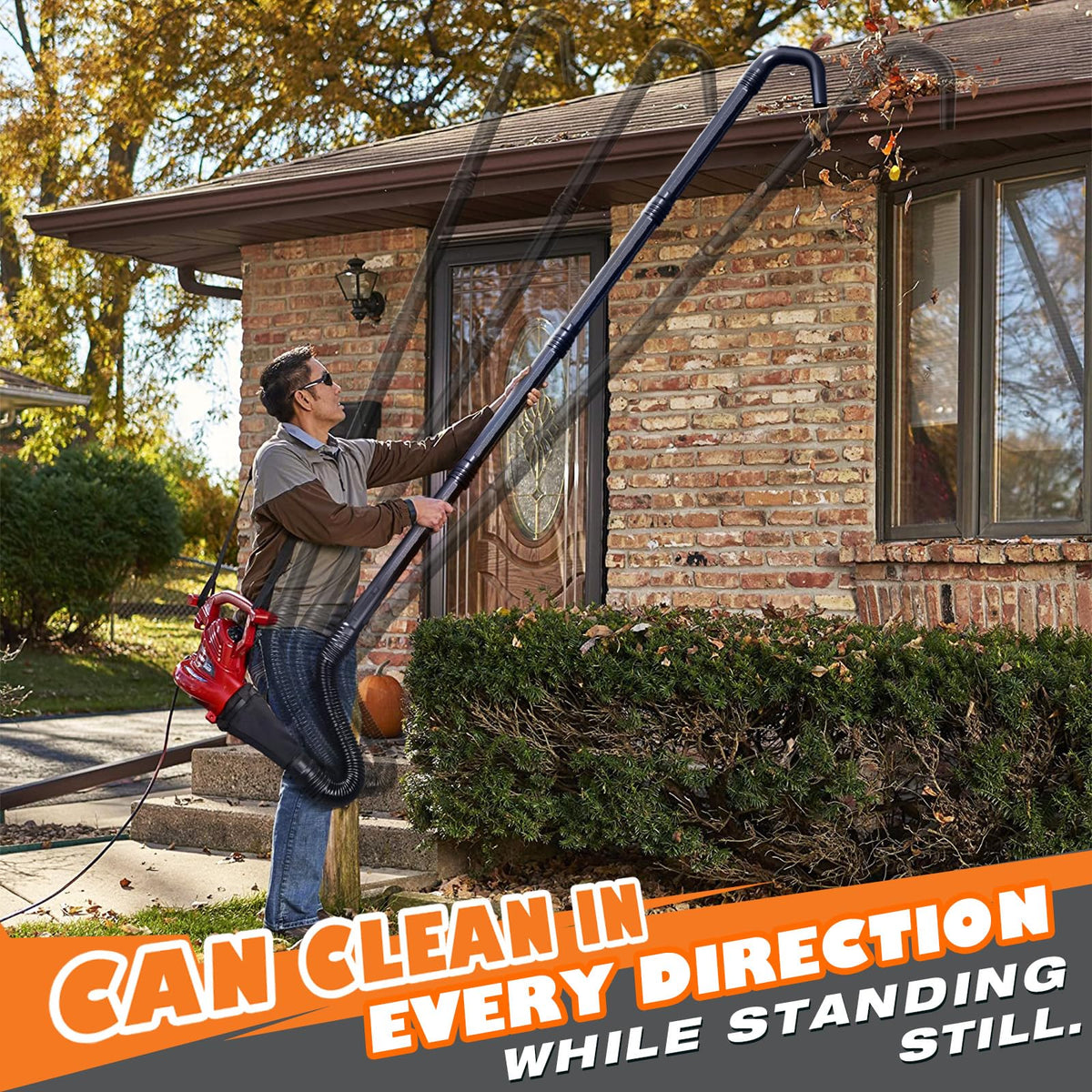 Leaf Blower Gutter Attachment with Telescopic Hose, 11 Feet G258954