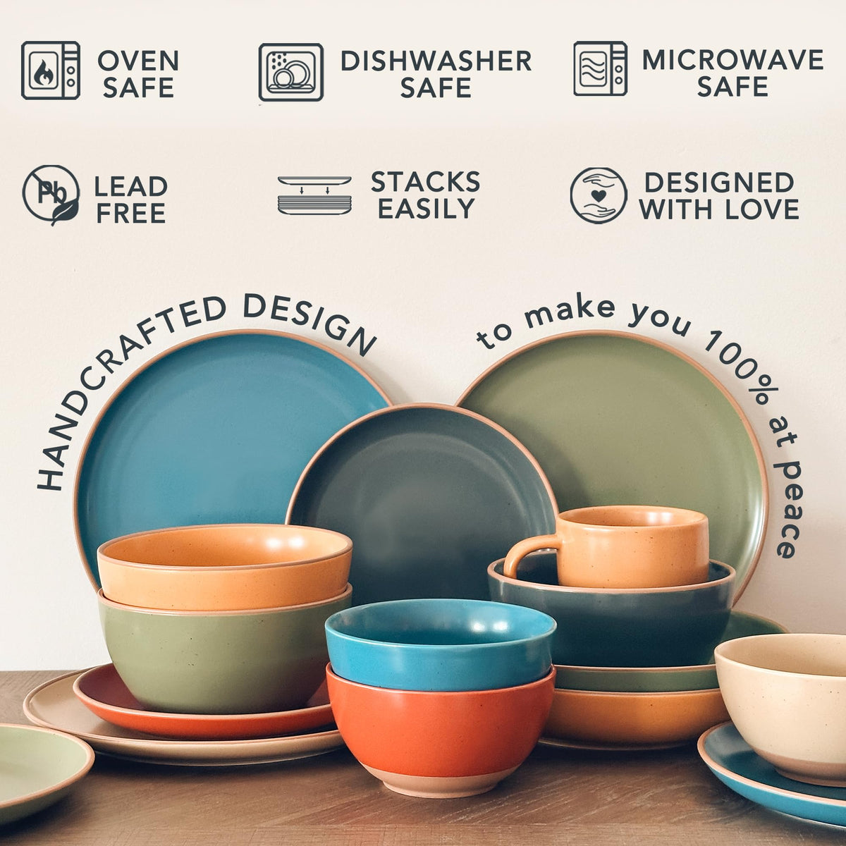 Ceramic Matte Bowls Set of 4 28oz B6474