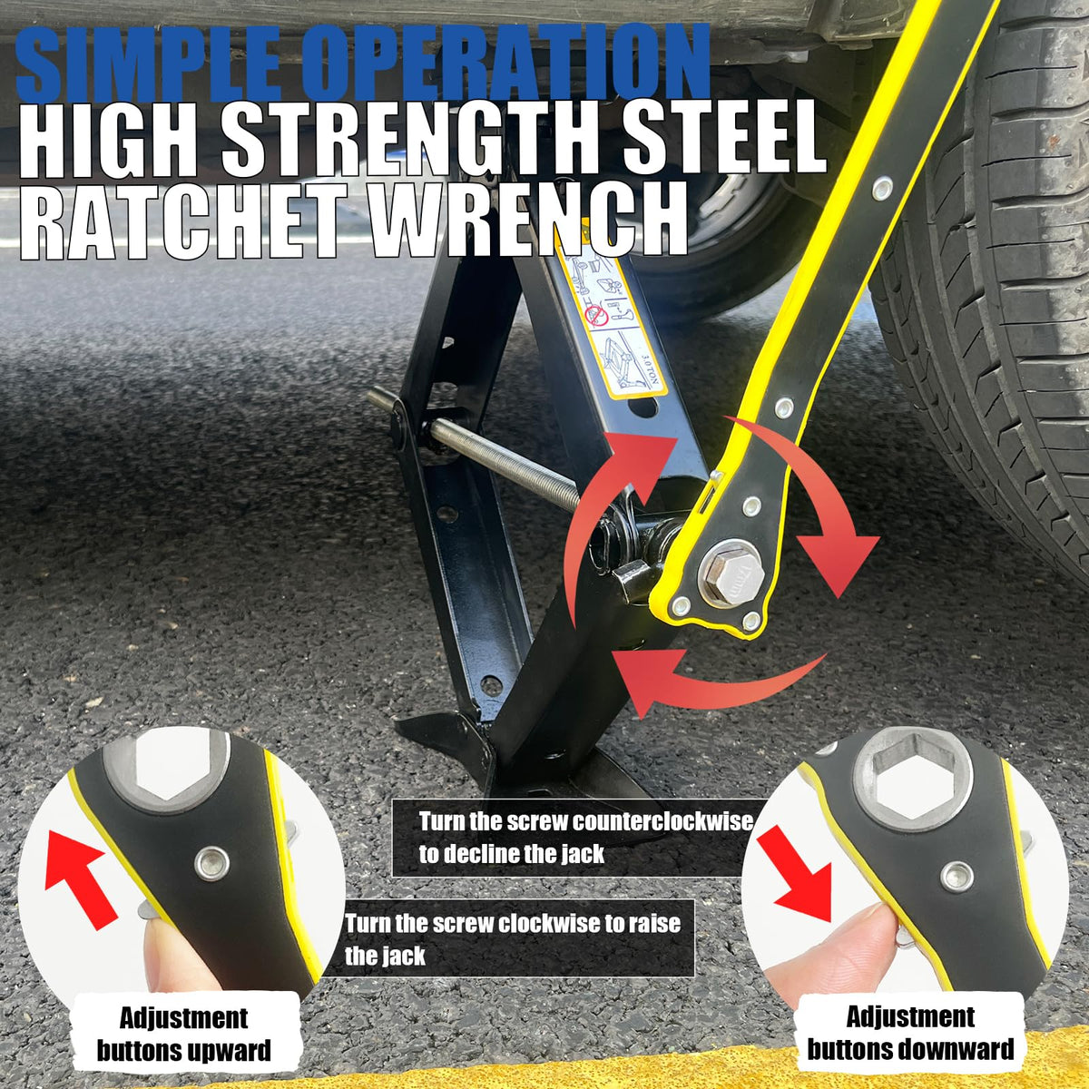 3 Ton Scissor Jack with Rubber Jack Pad I533
