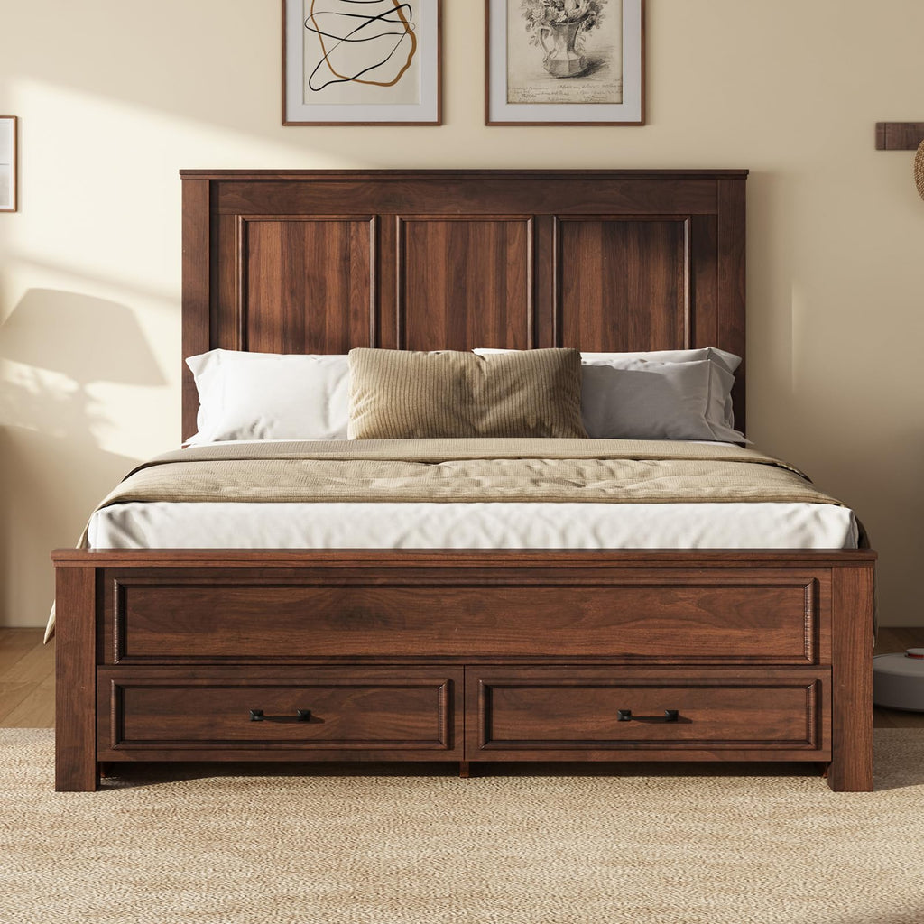 52.2" Full Size Farmhouse Bed Frame with Headboard Y769