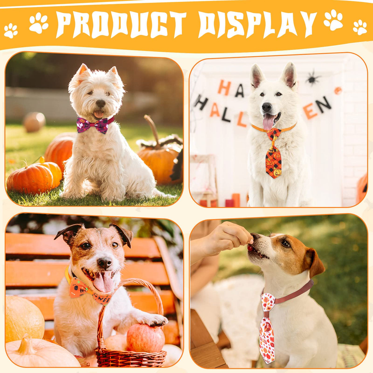 100 Pack Dog Bow Tie Collar Set D874