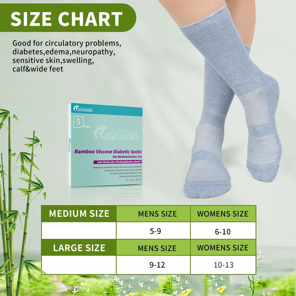 Bamboo Viscose Non-Binding Crew Socks with Seamless Toe G46463