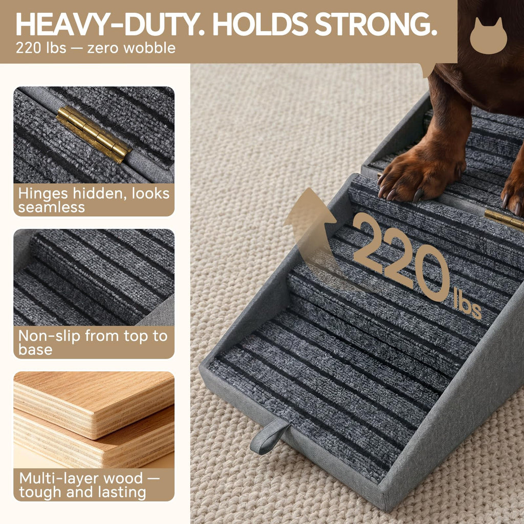 2-in-1 Wooden Pet Stairs & Ottoman S544641