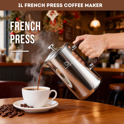 1L Stainless Steel French Press Coffee Maker G20125