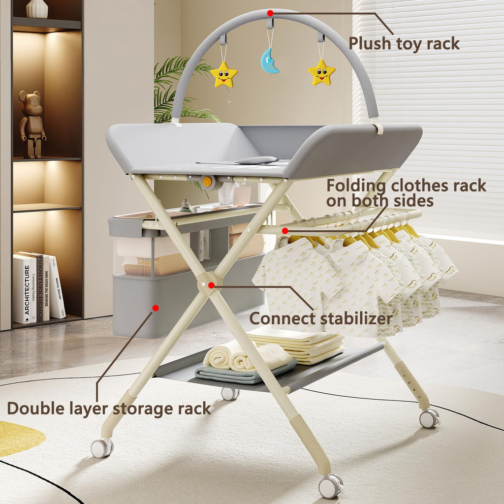 Portable Baby Changing Table with Wheels I14602