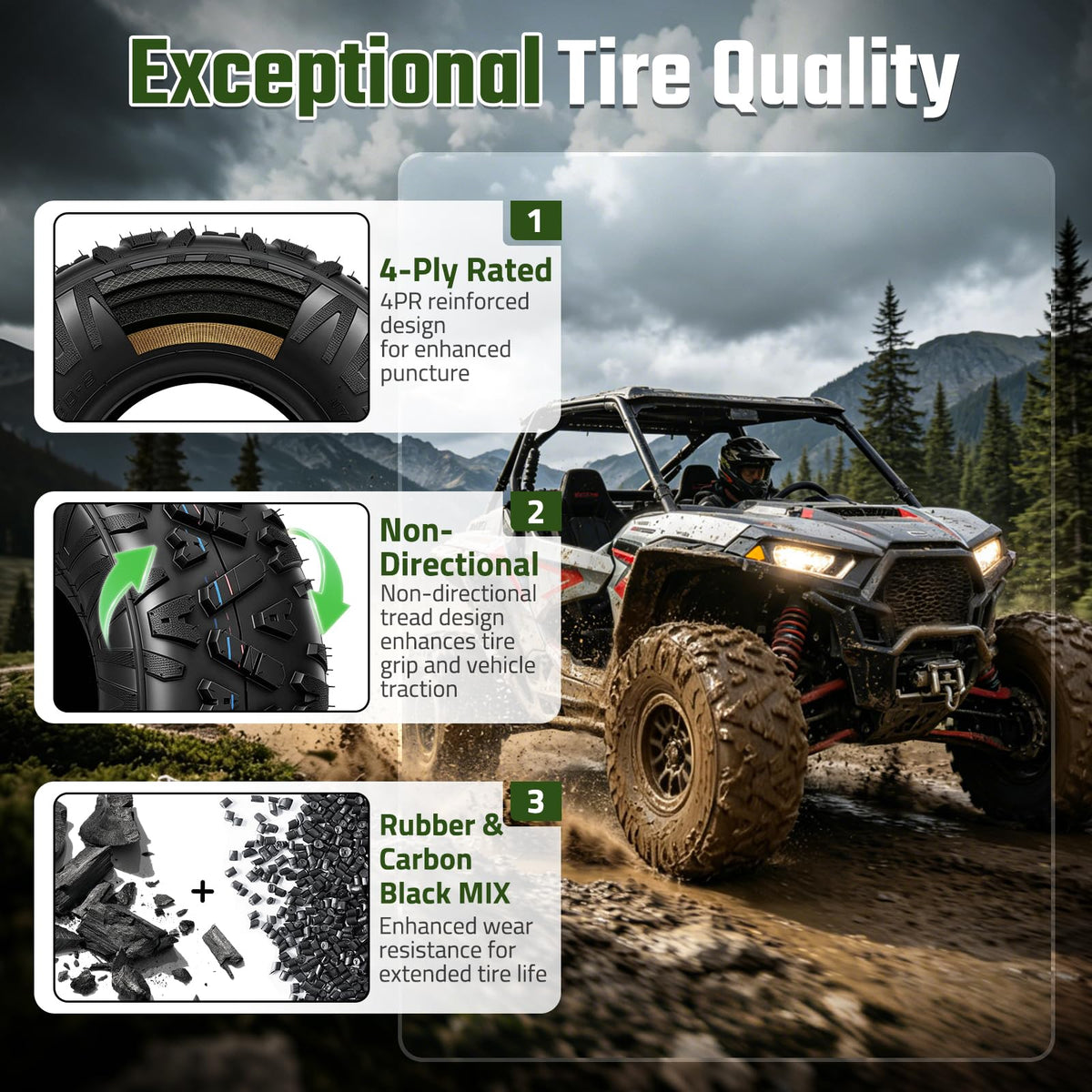 19x7-8 All Terrain Tubeless Set of 2 Tires J193
