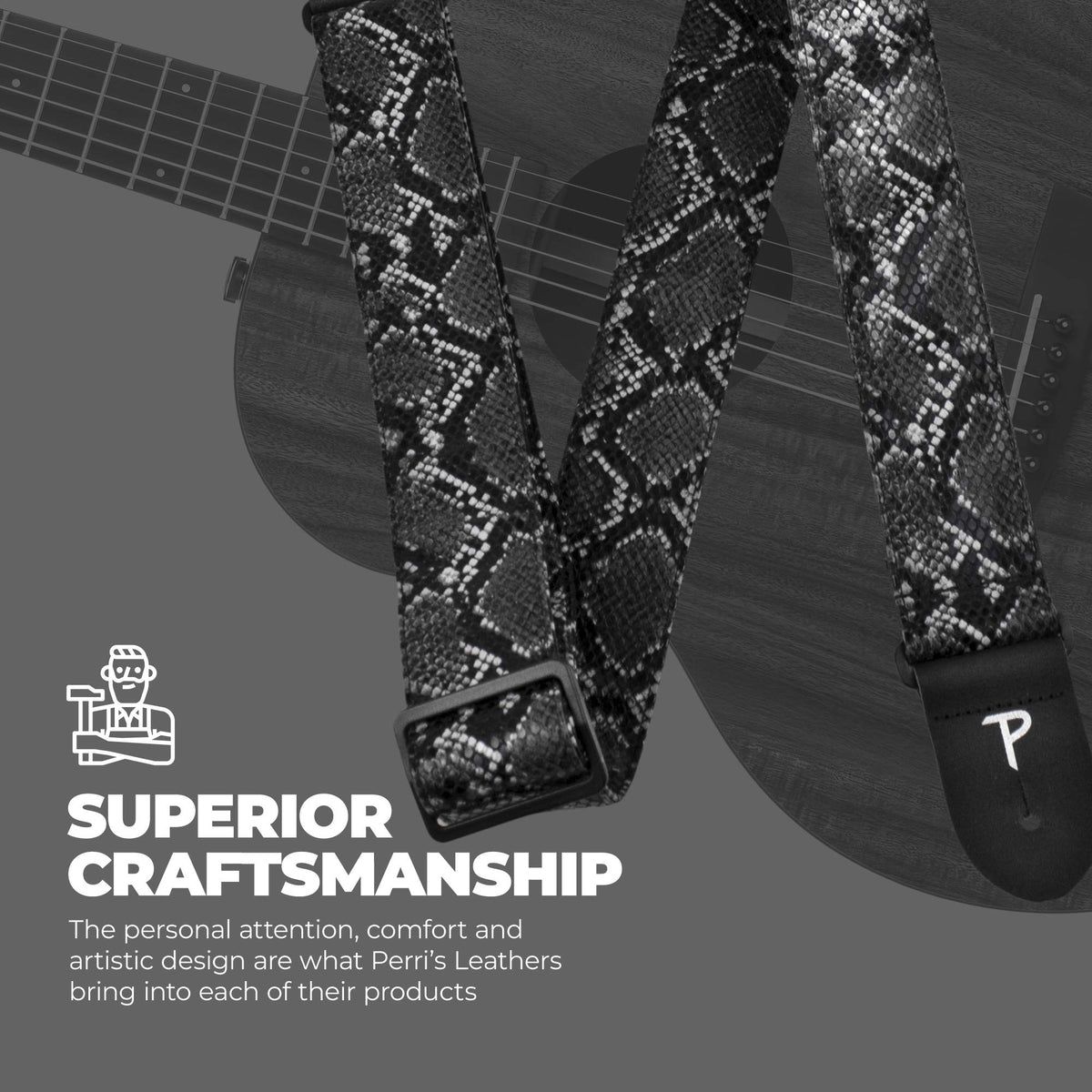 Faux Snake Skin Jacquard Patterned Non-Slip Guitar Strap U228