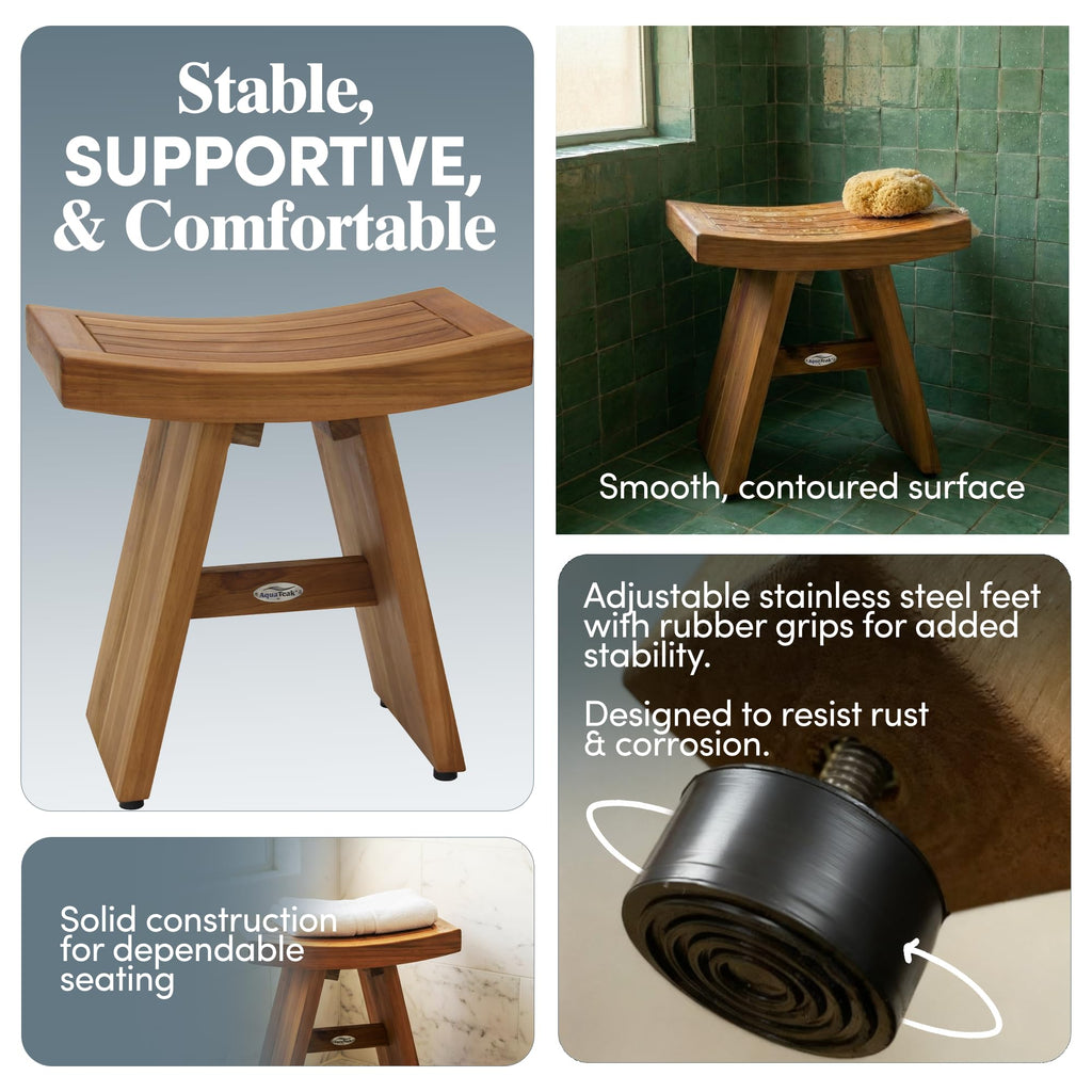 18" Teak Shower Bench S901