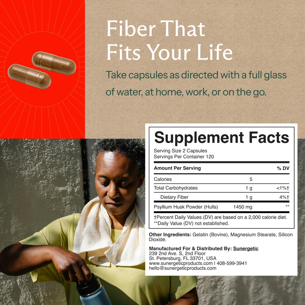 Psyllium Husk Fiber Supplement 1450mg 240 Capsules G18591