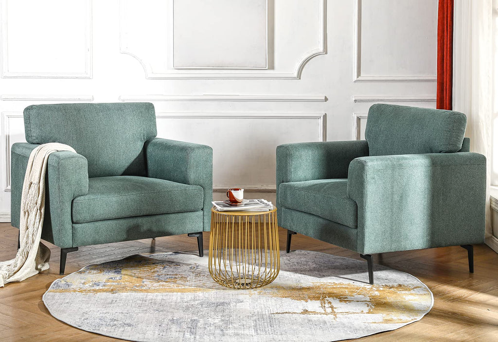Oversized Linen Accent Chair 2PC B640071