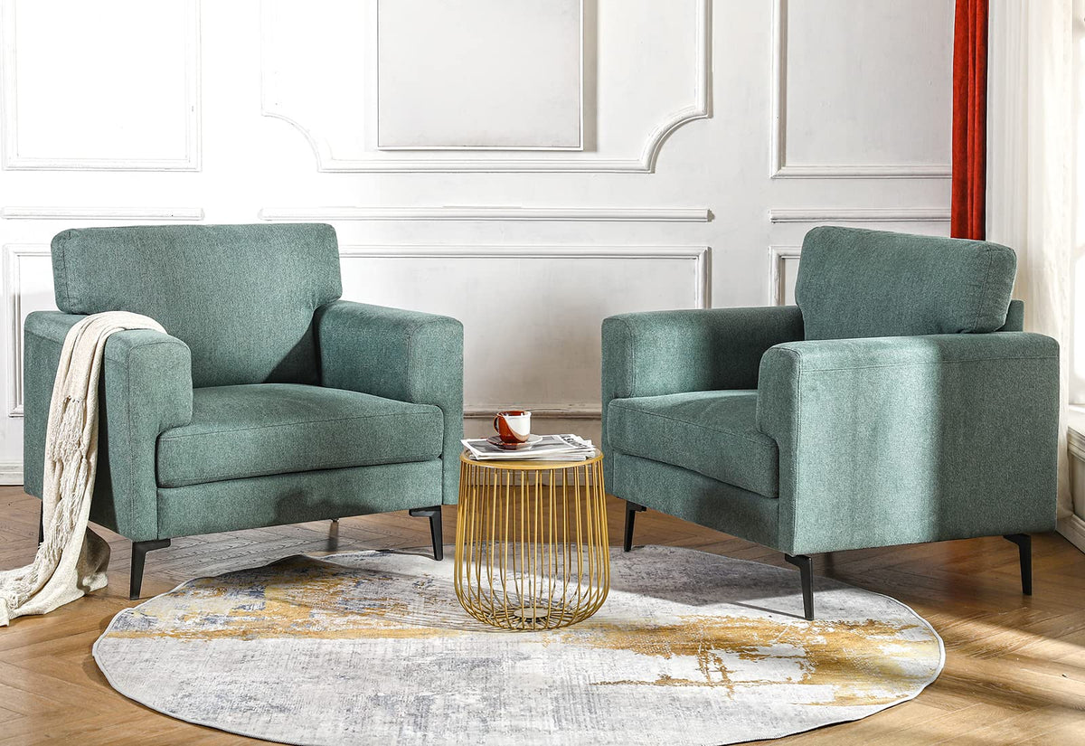 Oversized Linen Accent Chair 2PC B640071