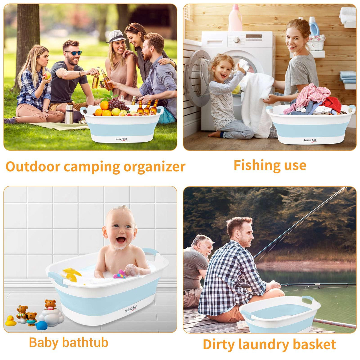 Collapsible Dog Bath Tub with Drain Plug I11740