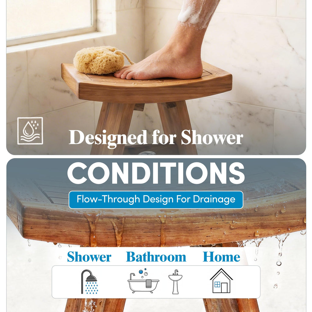 18" Teak Shower Bench S901