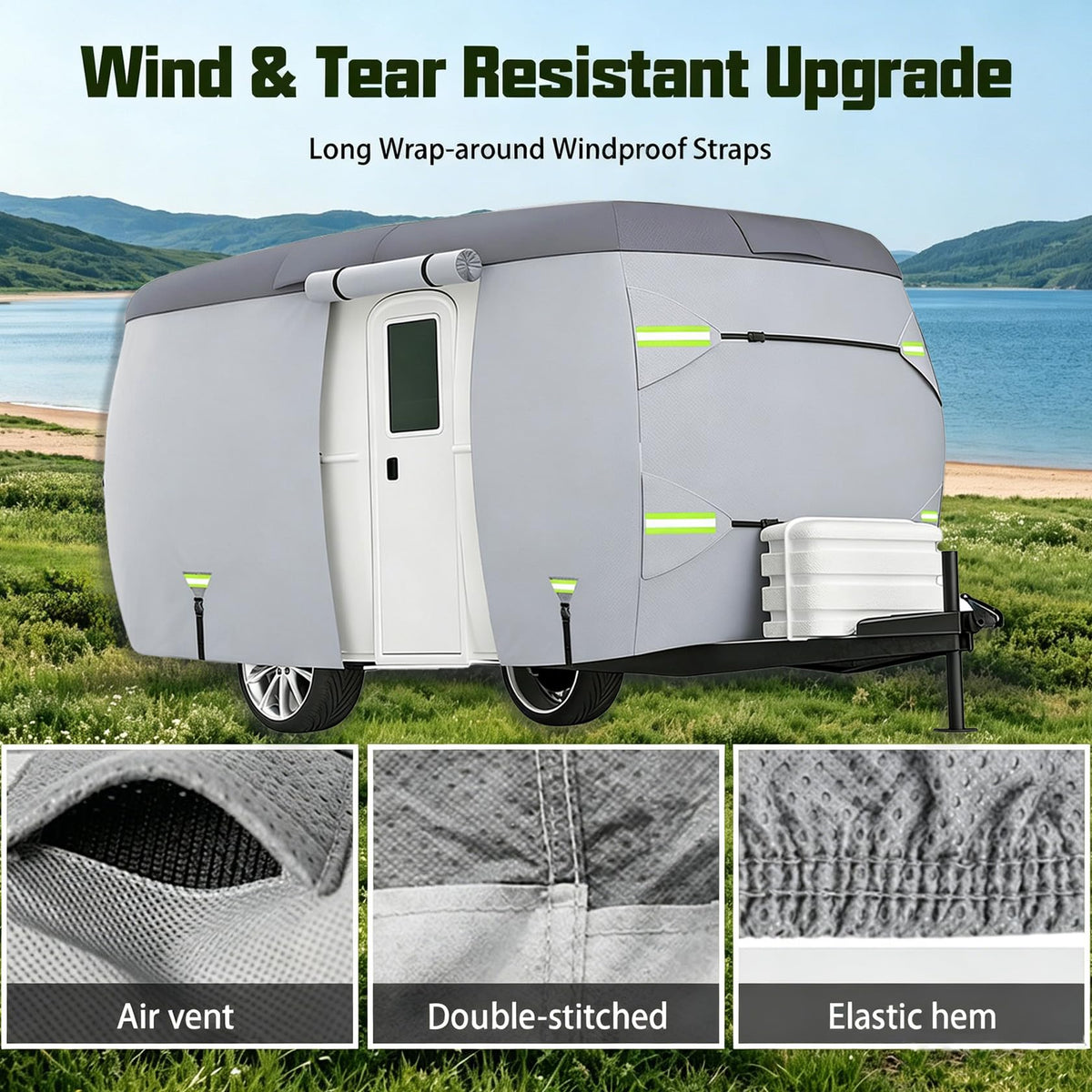 7 Layers Waterproof Fiberglass Travel Trailer Cover X6953