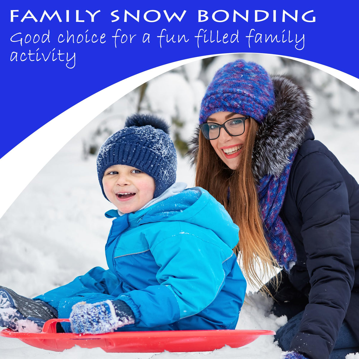 Heavy-Duty Cold Resistant Plastic Snow Sled with Handles F72132
